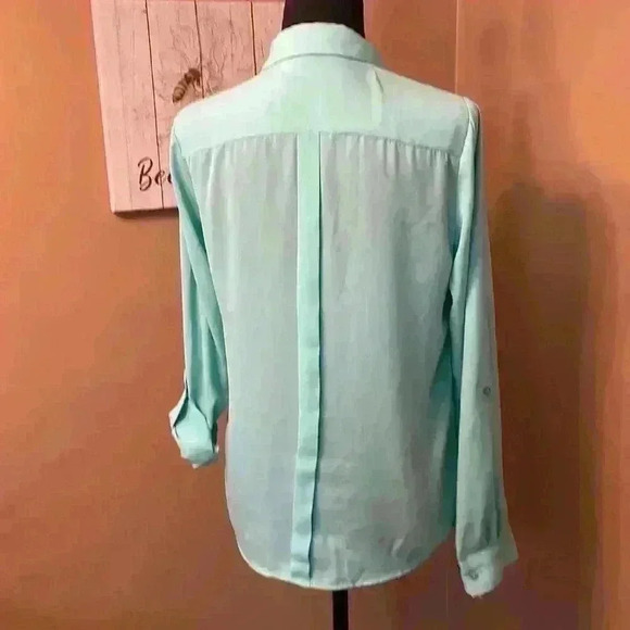 The Limited Teal long roll sleeve blouse - Picture 4 of 4